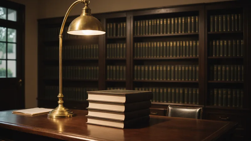 Atmospheric image evoking a legal office and founding moment